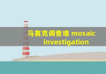 马赛克调查墙 mosaic investigation